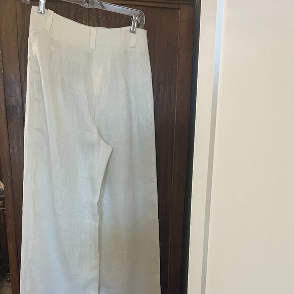 Massimo Dutti Studio NWT Wide Leg Linen Trousers, Sz 6 - Picture 3 of 8